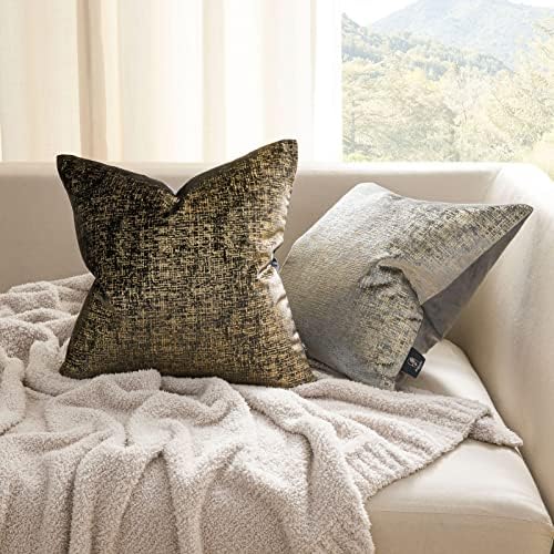 Phantoscope Pack of 2 Sparkling Velvet Geometric-Pattern Throw Decorative - Image 4