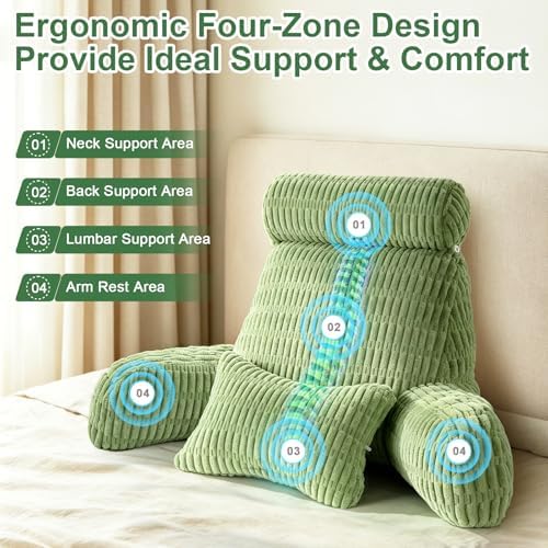 Reading Pillow for Bed, Back Support Pillow for Bed Sitting Up - Image 5