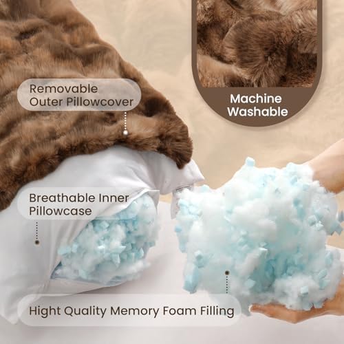ZonLi Fluffy Body Pillow for Adults, Fuzzy Faux Fur Long Pillow - Image 6