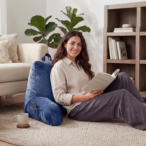 Reading Pillow for Bed with Arm Support, Large Backrest Cushion for Sitting Up - Image 4