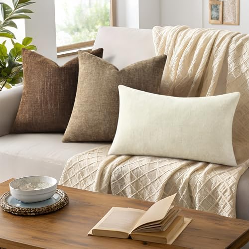 decorUhome Chenille Decorative Throw Pillow Covers 20x20 Set of 2 - Image 6