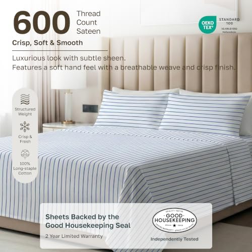 California Design Den 600 Thread Count Twin XL Cotton Sheet Sets - Image 2