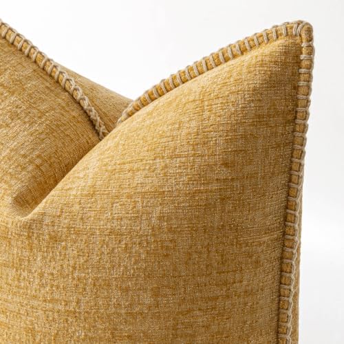 MIULEE Decorative Couch Throw Pillow Covers 16x16 Inch Gold 2 Pack - Image 2