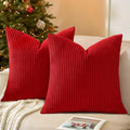 Mecatny Corduroy Throw Pillow Covers 18x18 Set of 2 Christmas Red by Mecatny