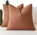 Foindtower Decorative Textured Boucle Throw Pillow Cover 26x26 Burnt Orange by Foindtower