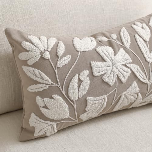 BlissBlush Decorative Lumbar Pillow Cover 12x20, Light Taupe Accent Velvet - Image 7