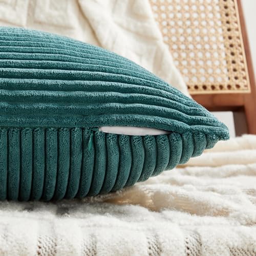 Fancy Homi 2 Packs Teal Decorative Throw Pillow Covers 16x16 Inch - Image 4