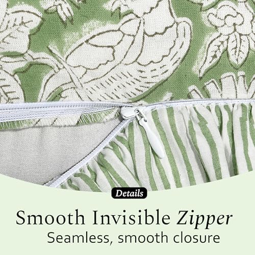 CPC Olive Green Ruffle Throw Pillow Covers - Image 7