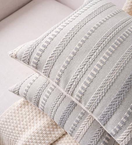 Cethom Boho Throw Pillow Covers 20x20 Inch Set of 2, Farmhouse Decorative Couch - Image 2