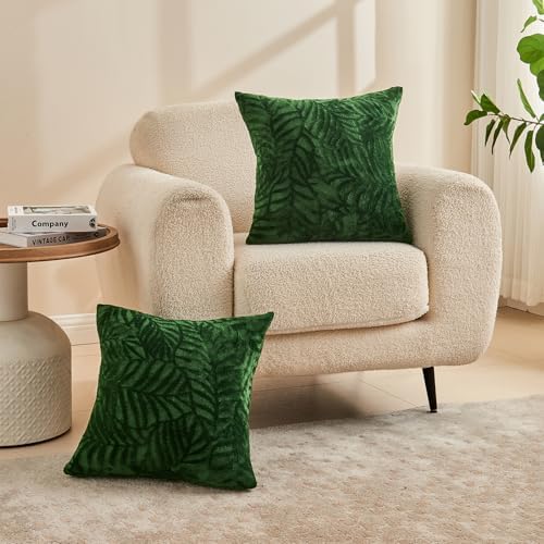 SOCHOW Decorative Throw Pillow Covers 20x20 Inches Set of 2, Olive Green - Image 4