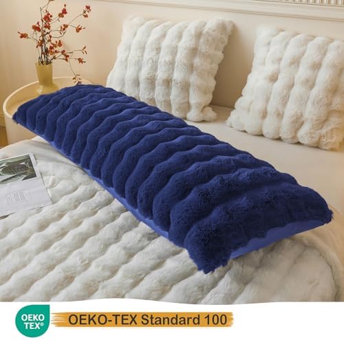 LIFEREVO Fluffy Faux Rabbit Fur Body Pillow Cover 20"x54" - Image 3