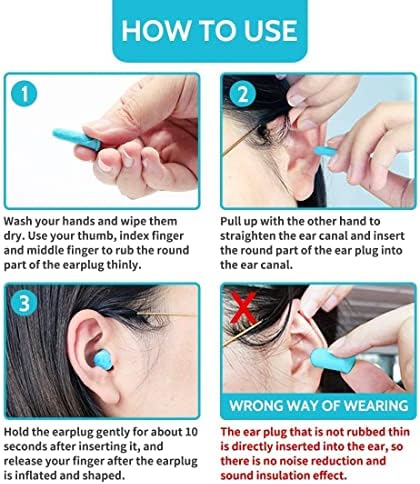 LYSIAN Soft Foam Ear Plugs for Sleeping, 60 Pairs, 38dB SNR, Lake Blue - Image 5