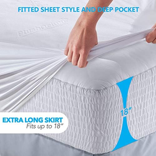 PlushDeluxe Bamboo Waterproof Mattress Protector, King Size, Ultra Soft - Image 4