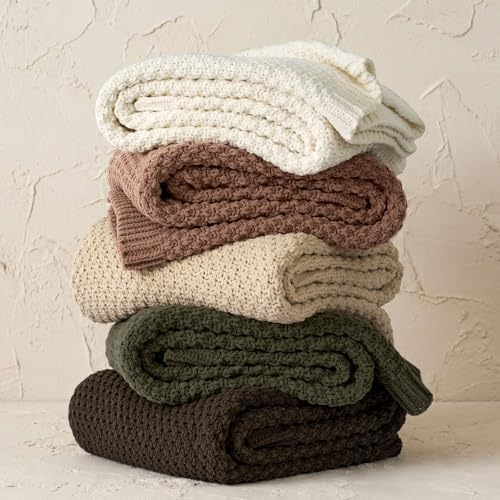 EVERGRACEHOME Chunky Chenille Knit Throw Blanket, 60 x 80, Cocoa Brown - Image 3