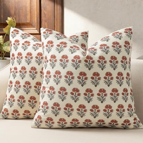 Farmhouse Floral Pillow Covers 12x20 Set of 2, Country Botanical Throw Pillow by DKwizme