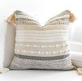 BlissBlush Gray Boho Throw Pillow Cover 18x18 Grey Decorative Accent Pillow by BlissBlush