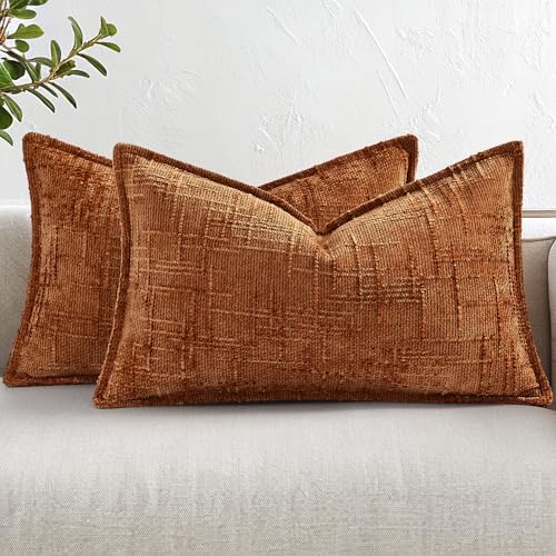 decorUhome Chenille Decorative Throw Pillow Covers 12x20 Set of 2 by decorUhome