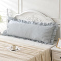 20"x54" Blue White Plaid Ruffled Body Pillow Sham Washed Cotton by Qilunn