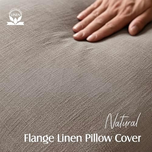 Foindtower Linen Solid Decorative Throw Pillow Covers 16x16 Inch Brown Tan - Image 2