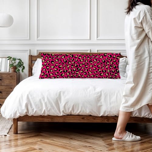 Hot Pink Y2K 2000s Leopard Body Pillow Covers 20x54, Y2K Room Decor, Trendy - Image 2