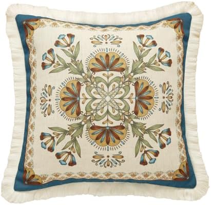 patdrea Designer Vintage Linen Throw Pillow Cover by patdrea