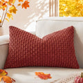 Kevin Textile Soft Corduroy 12"x24" Lumbar Pillow Cover 1 Pack, Burnt Brick by KevinTextile