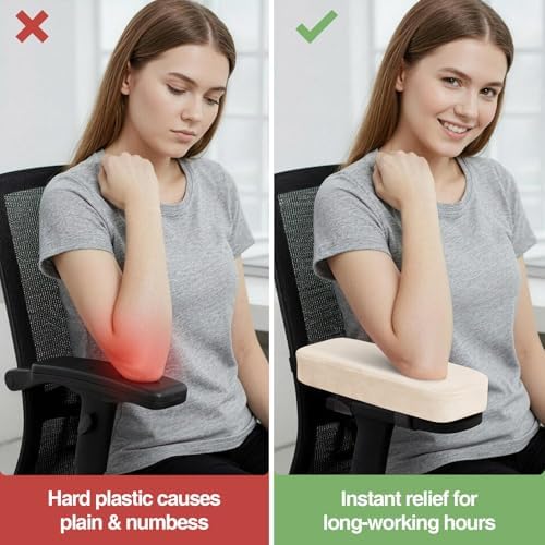 Smiry Memory Foam Office Chair Armrest Pads, Non-Slip Armrest Cushion - Image 5