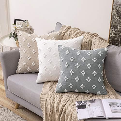 MIULEE Set of 2 Decorative Throw Pillow Covers Rhombic Jacquard Pillowcase Eruo - Image 5