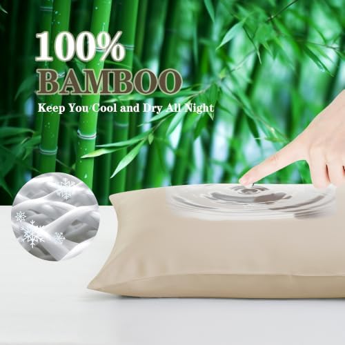 Bamboo Viscose Zipper Pillow Cases Standard Size Set of 2 - Image 5