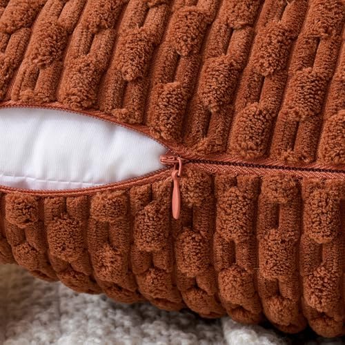 MIULEE Lumbar Fall Decorative Throw Pillow Covers 12x20 Burnt Corduroy - Image 2