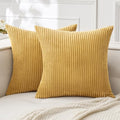 MIULEE Fall Decorative Corduroy Throw Pillow Covers Set of 2 20x20 Gold by MIULEE