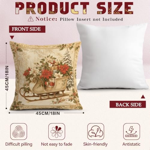 18x18 Throw Pillow Covers Square Cushion Cases Decorative Set of 4 - Image 2