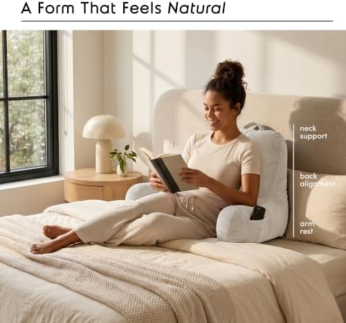 Nestl Reading Pillow for Bed, Back Pillow for Sitting Up in Bed - Image 2