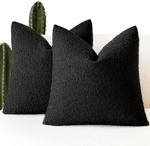 Foindtower Decorative Textured Boucle Throw Pillow Covers 24x24 Inch by Foindtower