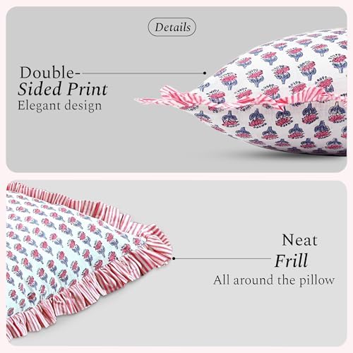 CPC Pink Sapphire Ruffle Throw Pillow Covers - Image 2