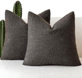 Foindtower Decorative Textured Boucle Throw Pillow Covers 26x26 Dark Brown by Foindtower