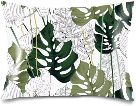 Satin Pillowcase for Hair and Skin, Palm Leaf Throw Pillow Cover 20"x26" Silk by Unknown