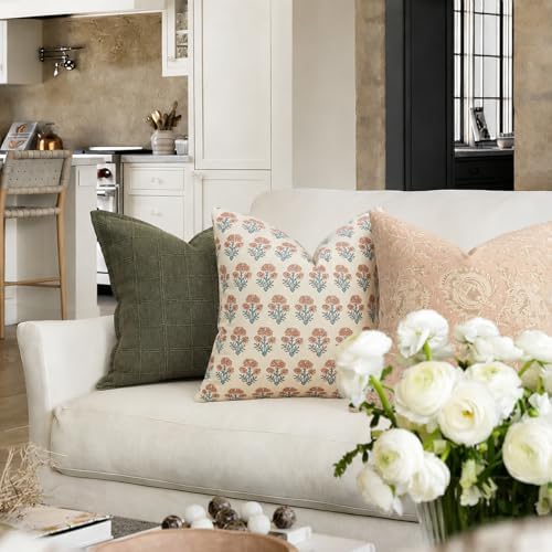 Farmhouse Floral Pillow Covers 18x18 Set of 2, Country Botanical Throw Pillow - Image 4