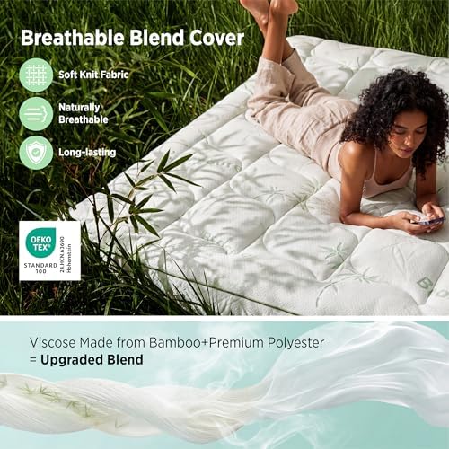 Bedsure 2-in-1 Mattress Topper, 5 Inch King Size Memory Foam Mattress Topper - Image 4
