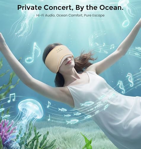 LC-dolida Sleep Masks with Bluetooth Headphones, Soft Seaweed Fiber Cotton - Image 6