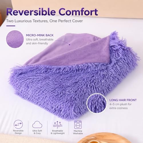 REAFORT Long Hair Faux Fur Body Pillow Cover 21"x54", Hidden Zipper - Image 6