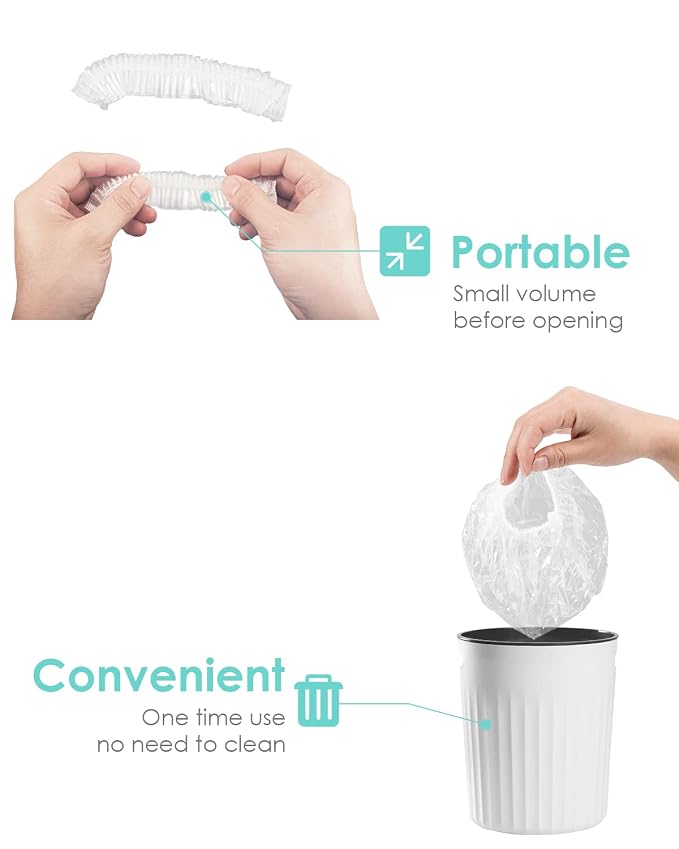 Auban 100PCS Disposable Shower Caps Independent Packing, Plastic Clear Hair Cap - Image 5
