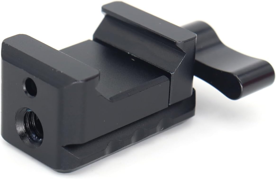 NATO Clamp Adapter,NATO Rail Lock Clamp Mount Quick Release with 1/4" 3/8" ARRI Thread for Camera Cage Handle Monitor LED Light Microphone Cold Shoe Magic Arm (Orange)