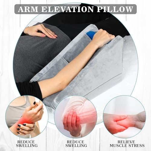 Buryeah Gray Arm Elevation Pillow 2 Pocket, Plush Material - Image 5