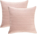 PHF 100% Cotton Waffle Weave Pillow Covers 24" x 24", 2 Pack Luxury Square Shell by PHF