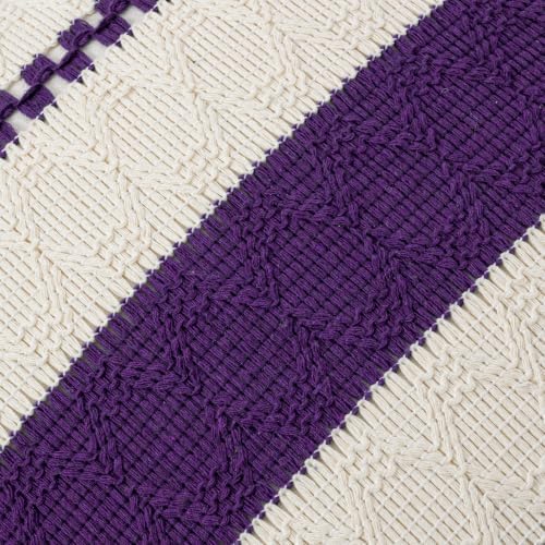 Fancy Homi Set of 1 Boho Purple Decorative Throw Pillow Cover 16x16 Inch - Image 4