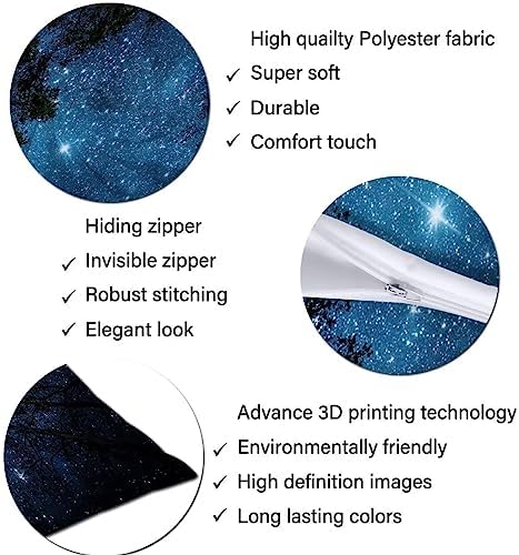 Galaxy Body Pillow Cover, Milky Way and Tree Forest - Image 6