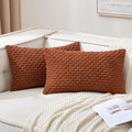 MIULEE Lumbar Fall Decorative Throw Pillow Covers 12x20 Burnt Corduroy by MIULEE