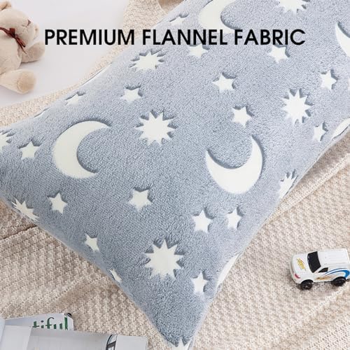HOMBYS Glow in The Dark Body Pillow Cover, Soft Velvet Fluffy Bed Pillow Case - Image 6