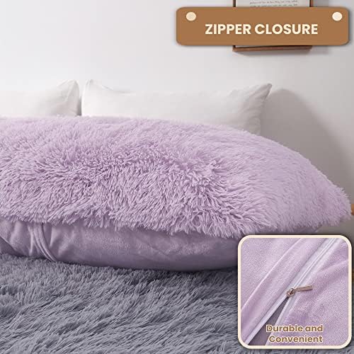 MEGO Luxury Fluffy Faux Fur Body Pillow Cover 20x54 - Image 4